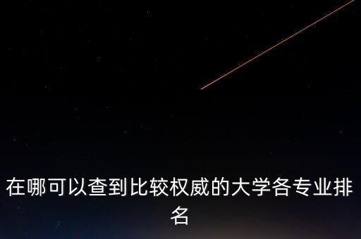 在哪可以查到比較權(quán)威的大學(xué)各專業(yè)排名