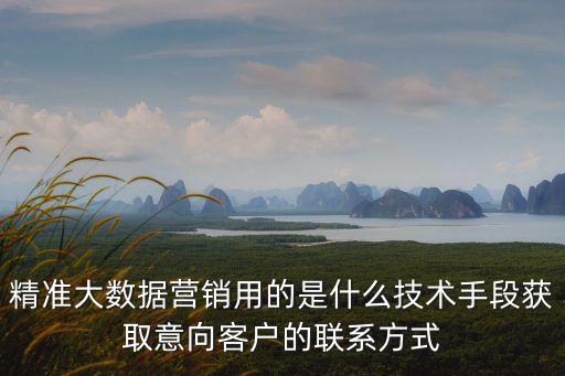 精準(zhǔn)大數(shù)據(jù)營(yíng)銷用的是什么技術(shù)手段獲取意向客戶的聯(lián)系方式