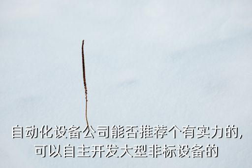 自動(dòng)化設(shè)備公司能否推薦個(gè)有實(shí)力的,可以自主開發(fā)大型非標(biāo)設(shè)備的