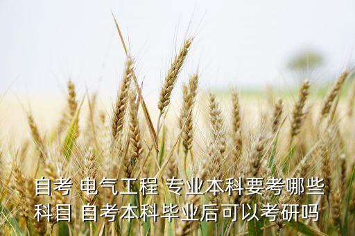 自考 電氣工程 專業(yè)本科要考哪些科目 自考本科畢業(yè)后可以考研嗎