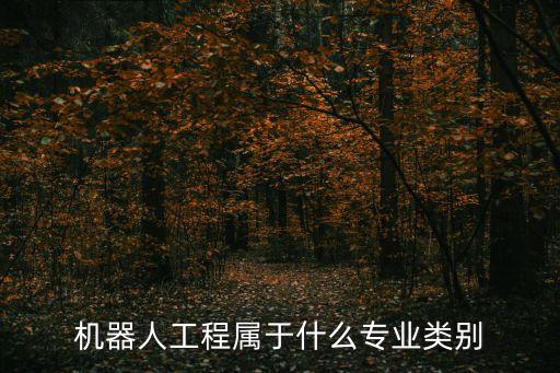 機(jī)器人工程屬于什么專業(yè)類別