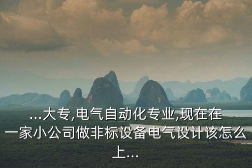 ...大專,電氣自動化專業(yè),現(xiàn)在在一家小公司做非標(biāo)設(shè)備電氣設(shè)計該怎么上...