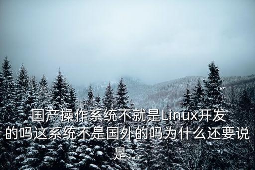  國產(chǎn)操作系統(tǒng)不就是Linux開發(fā)的嗎這系統(tǒng)不是國外的嗎為什么還要說是...