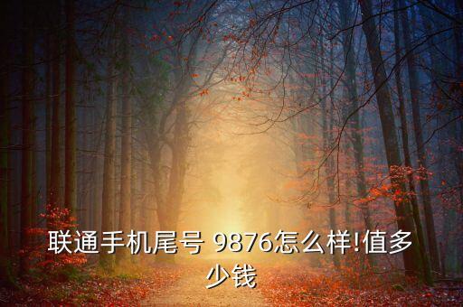 聯(lián)通手機(jī)尾號(hào) 9876怎么樣!值多少錢