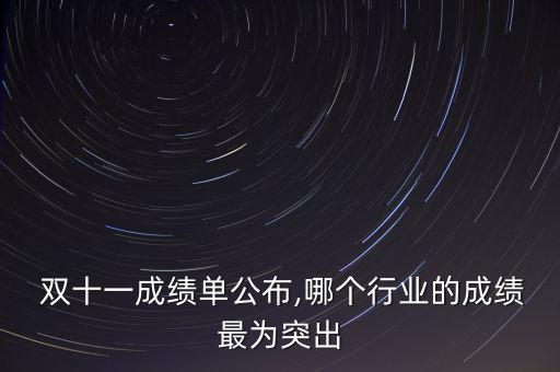  雙十一成績單公布,哪個行業(yè)的成績最為突出