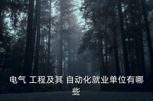 電氣 工程及其 自動化就業(yè)單位有哪些