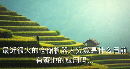最近很火的倉儲機器人究竟是什么目前有落地的應用嗎...