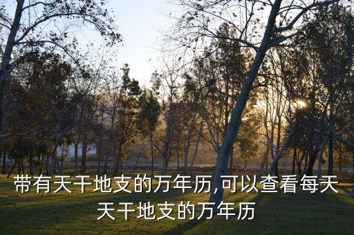 帶有天干地支的萬年歷,可以查看每天天干地支的萬年歷