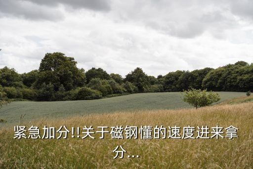 緊急加分!!關(guān)于磁鋼懂的速度進(jìn)來(lái)拿分...