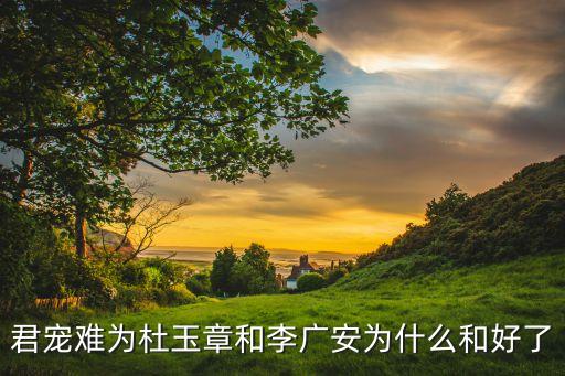 君寵難為杜玉章和李廣安為什么和好了