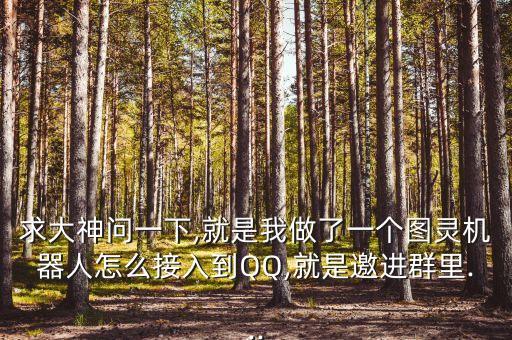 求大神問一下,就是我做了一個圖靈機器人怎么接入到QQ,就是邀進群里...