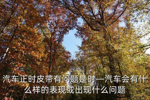 汽車正時皮帶有問題是時—汽車會有什么樣的表現或出現什么問題