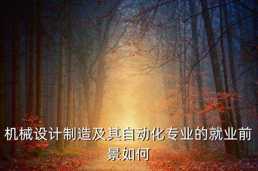 機(jī)械設(shè)計(jì)制造及其自動(dòng)化專業(yè)的就業(yè)前景如何