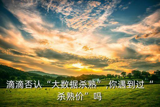 滴滴否認(rèn)“大數(shù)據(jù)殺熟”,你遇到過“殺熟價(jià)”嗎