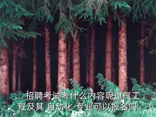 ... 招聘考試考什么內(nèi)容呢電氣工程及其 自動(dòng)化 專(zhuān)業(yè)可以報(bào)名嗎