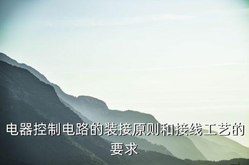 電器控制電路的裝接原則和接線工藝的要求