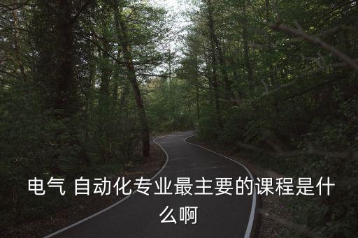  電氣 自動化專業(yè)最主要的課程是什么啊