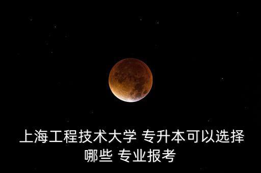  上海工程技術(shù)大學(xué) 專升本可以選擇哪些 專業(yè)報(bào)考