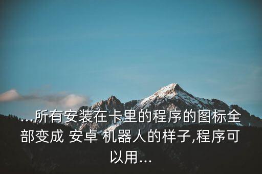 ...所有安裝在卡里的程序的圖標全部變成 安卓 機器人的樣子,程序可以用...