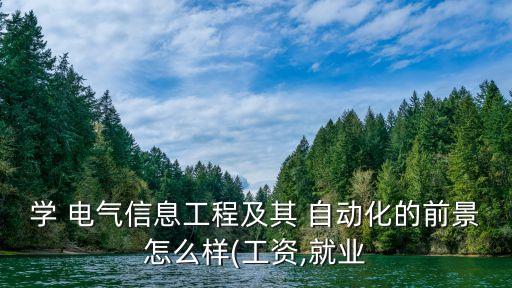 學(xué) 電氣信息工程及其 自動化的前景怎么樣(工資,就業(yè)
