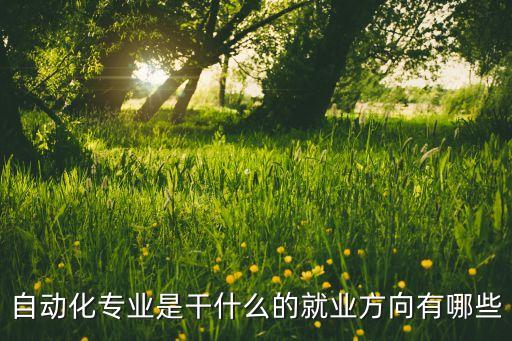 自動(dòng)化專業(yè)是干什么的就業(yè)方向有哪些