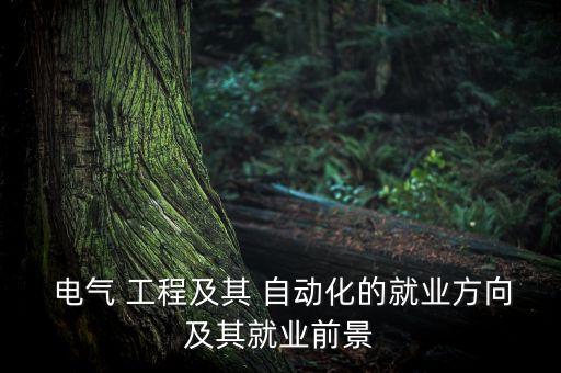  電氣 工程及其 自動化的就業(yè)方向及其就業(yè)前景