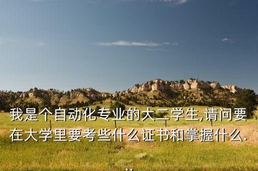 我是個自動化專業(yè)的大二學生,請問要在大學里要考些什么證書和掌握什么...
