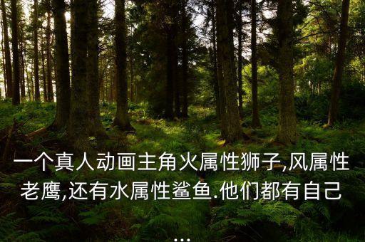 一個真人動畫主角火屬性獅子,風屬性老鷹,還有水屬性鯊魚.他們都有自己...