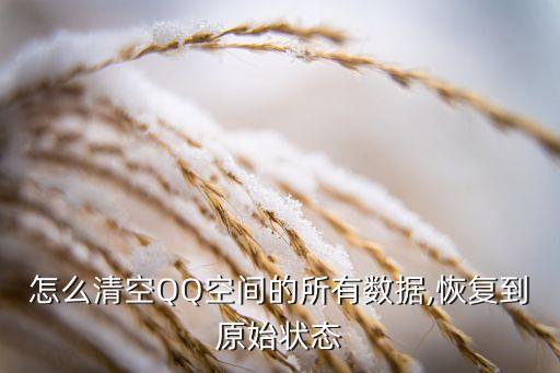 怎么清空QQ空間的所有數(shù)據(jù),恢復(fù)到原始狀態(tài)