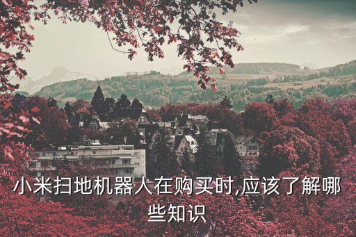 小米掃地機(jī)器人在購買時(shí),應(yīng)該了解哪些知識(shí)