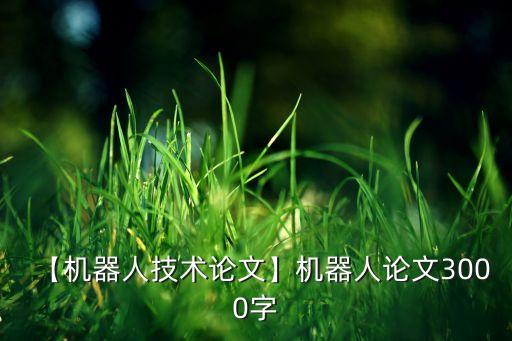 【機(jī)器人技術(shù)論文】機(jī)器人論文3000字