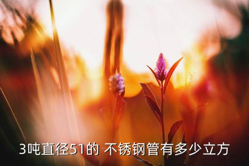 3噸直徑51的 不銹鋼管有多少立方