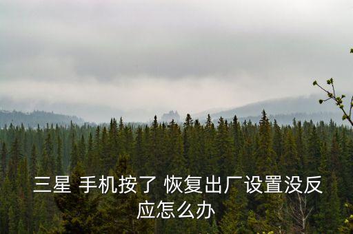 三星 手機按了 恢復(fù)出廠設(shè)置沒反應(yīng)怎么辦
