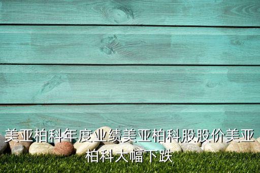 美亞柏科年度業(yè)績(jī)美亞柏科股股價(jià)美亞柏科大幅下跌