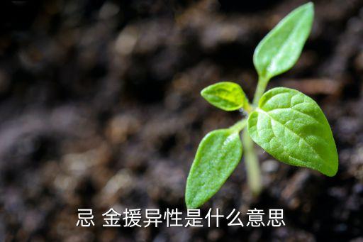 金援,忌金援異性是什么意思?