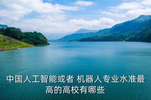 中國(guó)人工智能或者 機(jī)器人專(zhuān)業(yè)水準(zhǔn)最高的高校有哪些