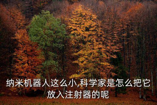 納米機器人這么小,科學(xué)家是怎么把它放入注射器的呢