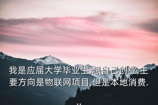 我是應(yīng)屆大學畢業(yè)生,想自己創(chuàng)業(yè),主要方向是物聯(lián)網(wǎng)項目,但是本地消費...