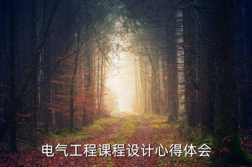 電氣工程課程設(shè)計心得體會
