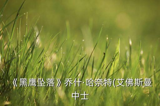 《黑鷹墜落》喬什·哈奈特(艾佛斯曼中士