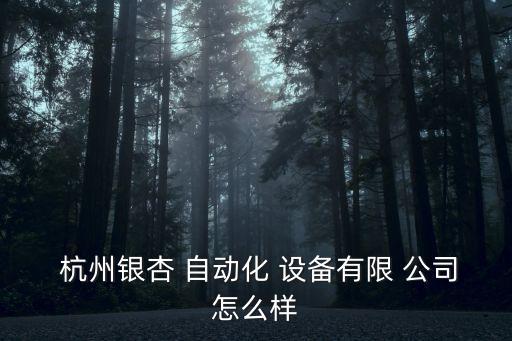  杭州銀杏 自動(dòng)化 設(shè)備有限 公司怎么樣