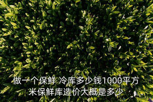 做一個(gè)保鮮 冷庫(kù)多少錢1000平方米保鮮庫(kù)造價(jià)大概是多少