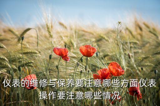 儀表的維修與保養(yǎng)要注意哪些方面儀表操作要注意哪些情況