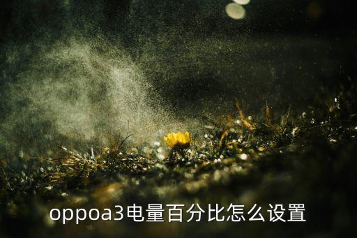 oppoa3電量百分比怎么設(shè)置