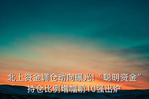 北上資金調(diào)倉動(dòng)向曝光!“聰明資金”持倉比例增幅前10強(qiáng)出爐
