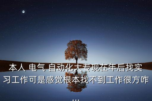 本人 電氣 自動(dòng)化大?，F(xiàn)在年后找實(shí)習(xí)工作可是感覺(jué)根本找不到工作很方咋...