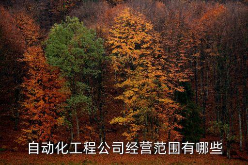  自動化工程公司經(jīng)營范圍有哪些