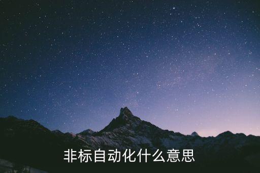 非標(biāo)自動(dòng)化什么意思