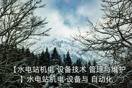 【水電站機電 設備技術 管理與維護】水電站機電 設備與 自動化