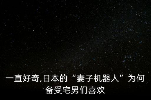 一直好奇,日本的“妻子機器人”為何備受宅男們喜歡
